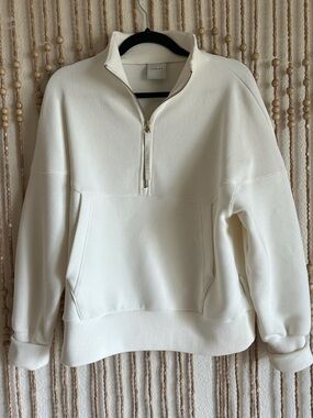 Varley Acadia Ottoman Knit Half Zip Pullover Classic Old Money Preppy Clean Girl